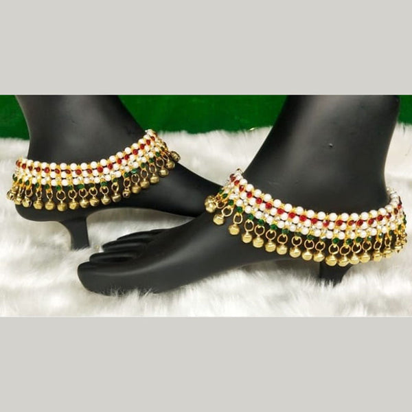 SNERA Gold Plated Austrian Stone And Pearls Payal