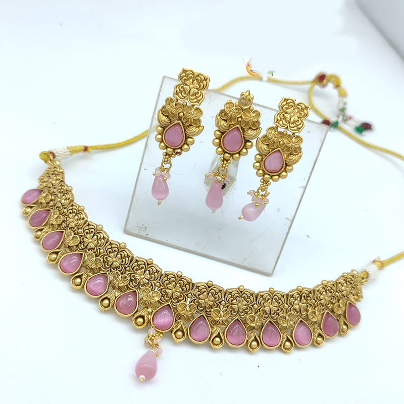 SNERA  Gold Plated Crystal Stone choker Necklace Set