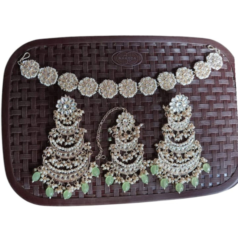 SNERA Gold Plated Kundan Stone And Beads combo Set