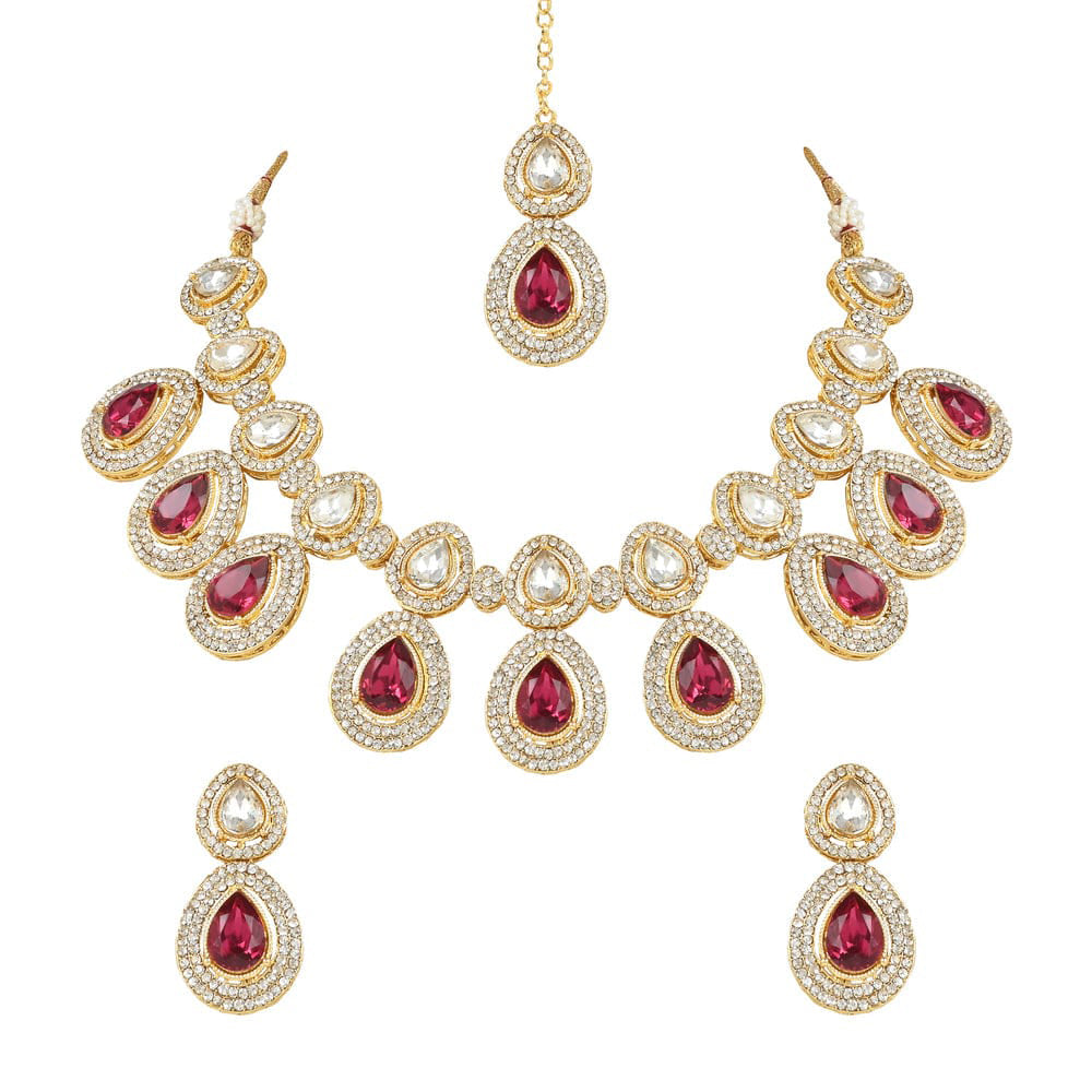 SNERA Gold Plated Austrian Stone Necklace Set