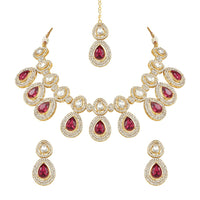 SNERA Gold Plated Austrian Stone Necklace Set