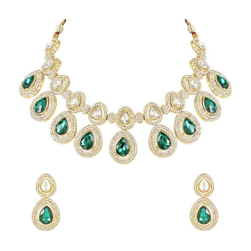 SNERA Gold Plated Austrian Stone Necklace Set