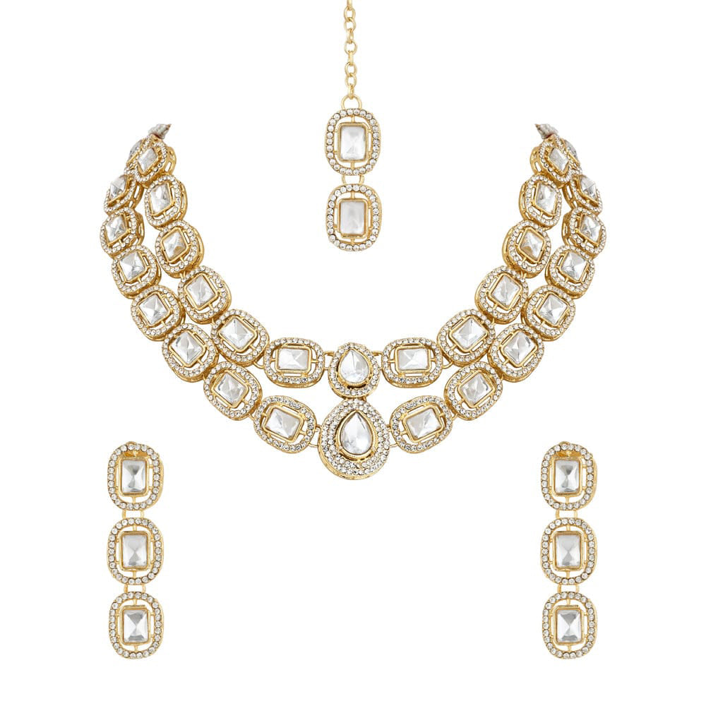 SNERA Gold Plated Austrian Stone Necklace Set
