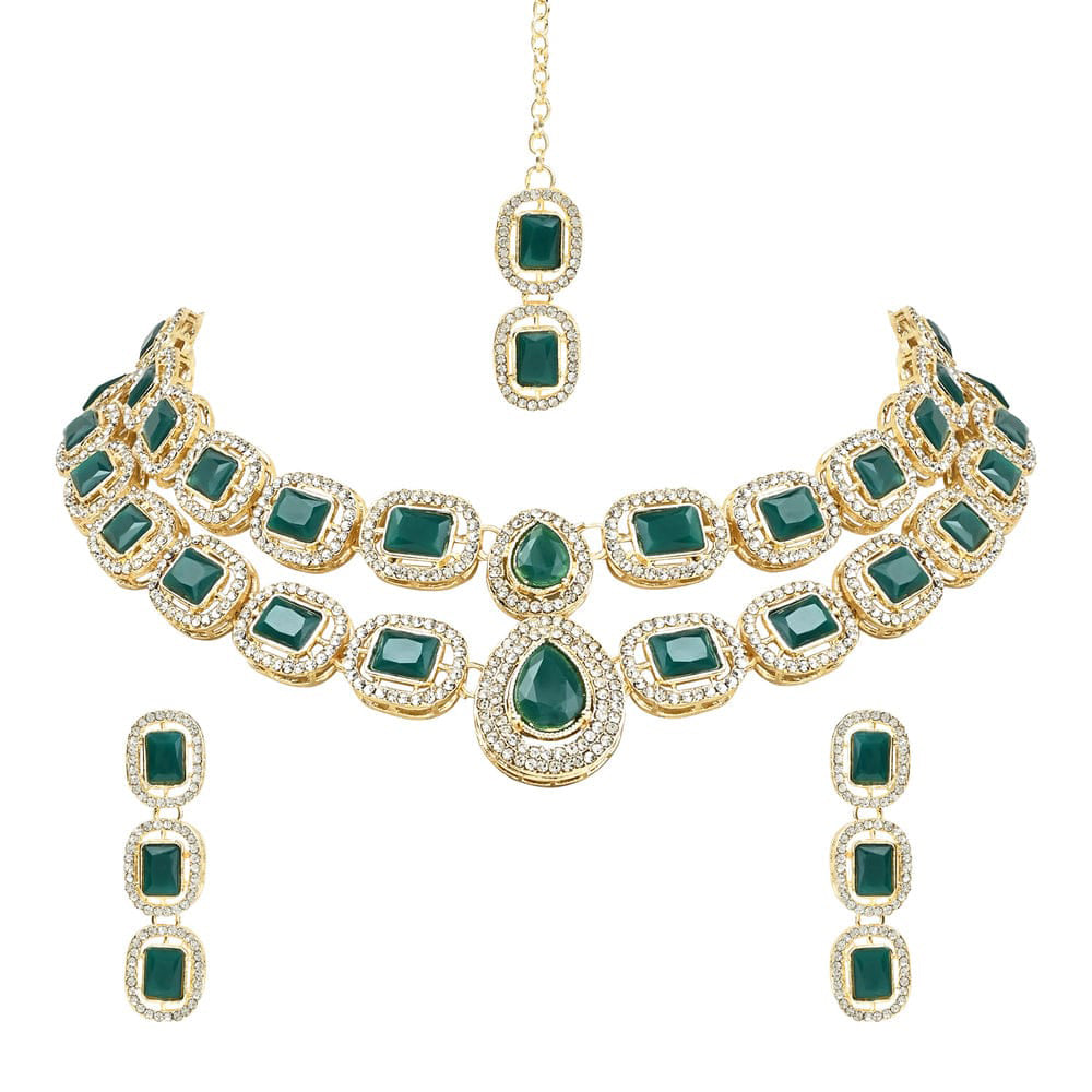 SNERA Gold Plated Austrian Stone Necklace Set