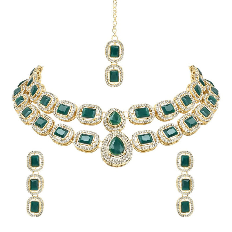 SNERA Gold Plated Austrian Stone Necklace Set