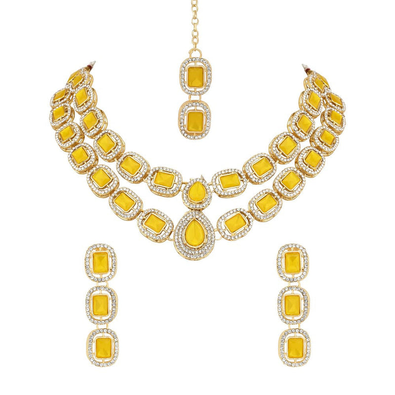 SNERA Gold Plated Austrian Stone Necklace Set