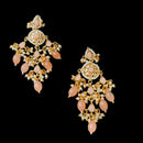 SNERA Gold Plated Beads And Pearls Dangler Earrings