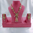 SNERA Gold Plated Crystal Stone And Beads Necklace Set