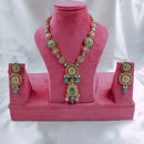 SNERA Gold Plated Crystal Stone And Beads Necklace Set