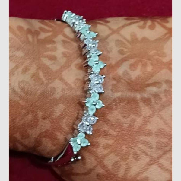 SNERA Silver Plated Crystal Stone Openable Bracelet