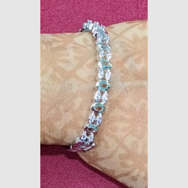 SNERA Silver Plated Crystal Stone Openable Bracelet