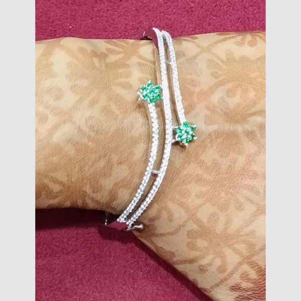 SNERA Silver Plated Crystal Stone Openable Bracelet