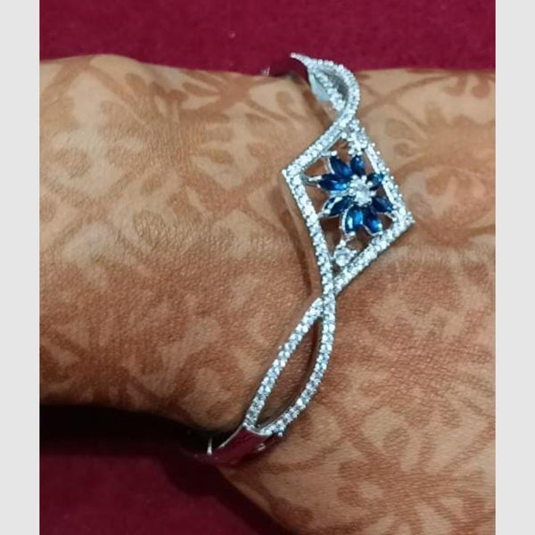 SNERA Silver Plated Crystal Stone Openable Bracelet