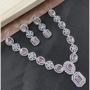 SNERA Silver Plated American Diamond Necklace Set