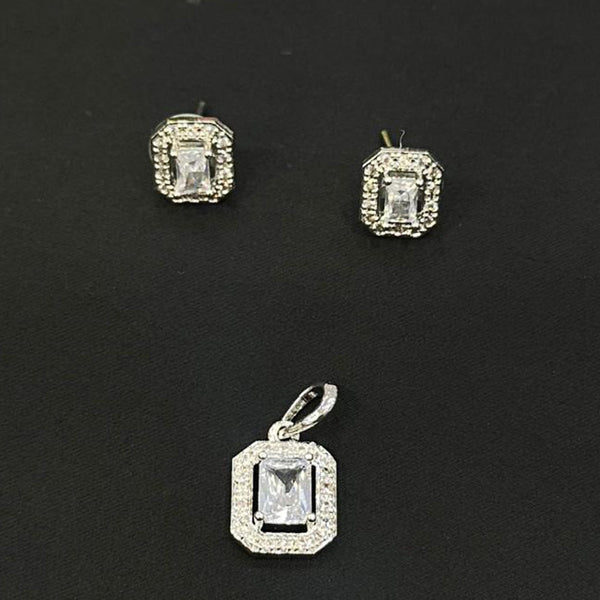 SNERA Silver Plated Austrian Stone Pendant Set