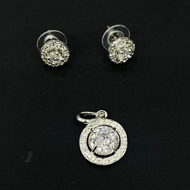 SNERA Silver Plated Austrian Stone Pendant Set