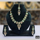 SNERA Gold Plated Crystal Stone And Pearls Necklace Set