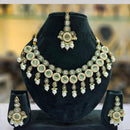 SNERA Gold Plated Crystal Stone And Pearls Necklace Set