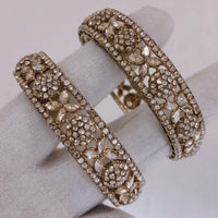 SNERA Gold Plated Crystal Stone Bangles Set