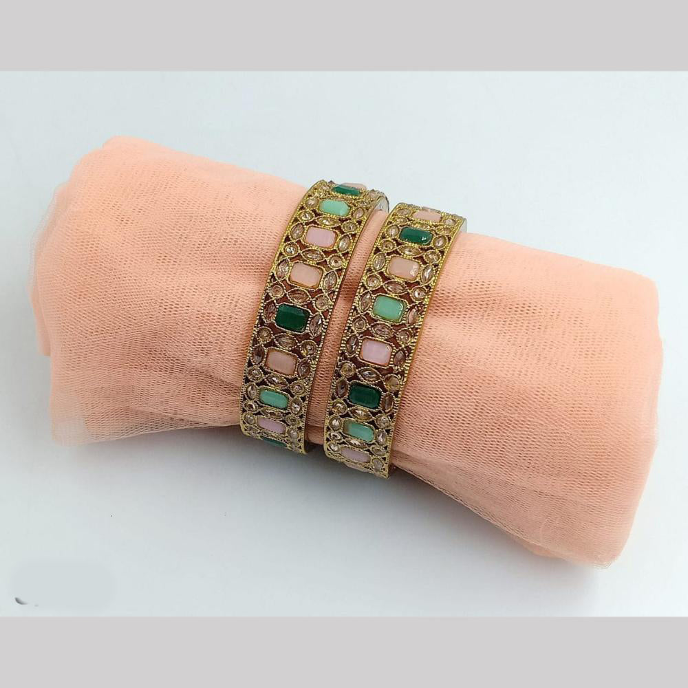 SNERA Gold Plated Crystal Stone Bangles Set
