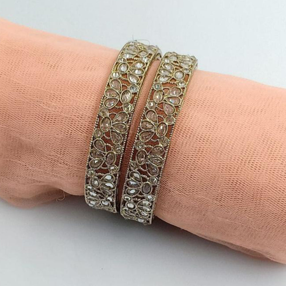 SNERA Gold Plated Crystal Stone Bangles Set