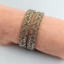 SNERA Gold Plated Crystal Stone Bangles Set