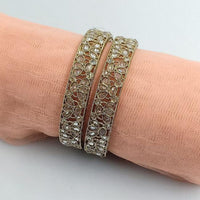 SNERA Gold Plated Crystal Stone Bangles Set