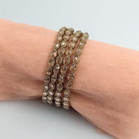SNERA Gold Plated Crystal Stone Bangles Set