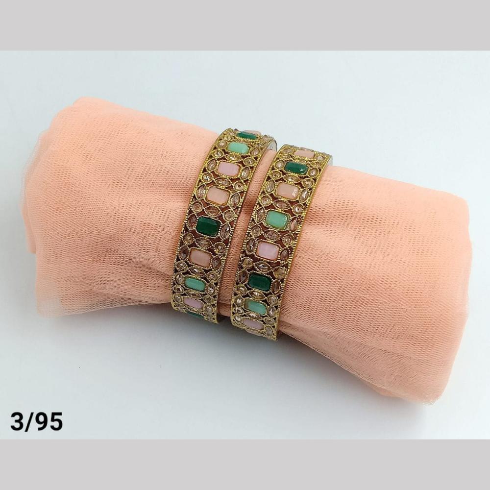 SNERA Gold Plated Crystal Stone Bangles Set