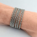 SNERA Silver Plated Crystal Stone Bangles Set