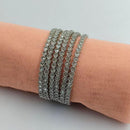 SNERA Silver Plated Crystal Stone Bangles Set