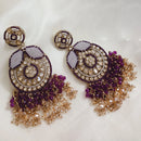 SNERA Gold Plated Crystal Stone And Beads Dangler Earrings