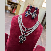 SNERA Silver Plated American Diamond Necklace Set