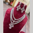 SNERA Silver Plated American Diamond Necklace Set