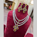 SNERA Silver Plated American Diamond Necklace Set