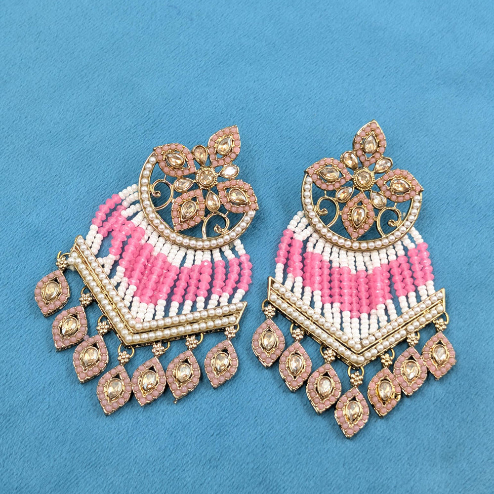 SNERA Gold Plated Kundan Stone And Pearls Choker Necklace Set