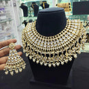 SNERA Gold Plated Kundan And Beads Necklace Set