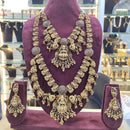 SNERA Gold Plated Pota Stone And Beads Temple Double Necklace Set