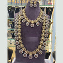 SNERA Gold Plated Pota Stone And Beads Temple Double Necklace Set