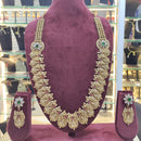 SNERA Gold Plated Pota Stone And Beads Temple Long Necklace Set