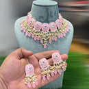 SNERA Gold Plated Beads And Meenakari Choker Necklace Set