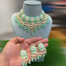 SNERA Gold Plated Beads And Meenakari Choker Necklace Set