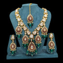 SNERA Gold Plated Kundan And Beads Necklace Set
