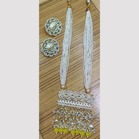 SNERA Gold Plated Kundan Stone And Beads Long Necklace Set