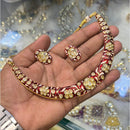 SNERA Gold Plated Polki Kundan Meenakari Necklace Set
