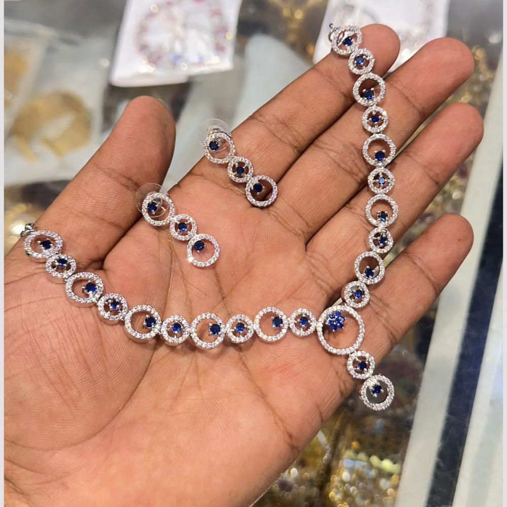 SNERA Silver Plated Austrian Stone Necklace Set