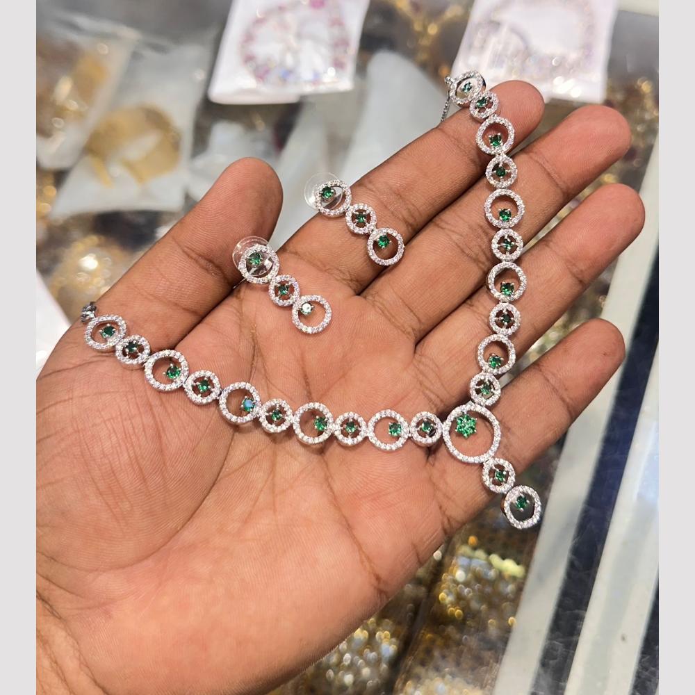 SNERA Silver Plated Austrian Stone Necklace Set