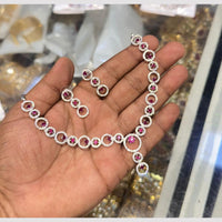 SNERA Silver Plated Austrian Stone Necklace Set