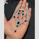 SNERA Silver Plated American Diamond Necklace Set