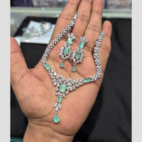 SNERA Silver Plated American Diamond Necklace Set